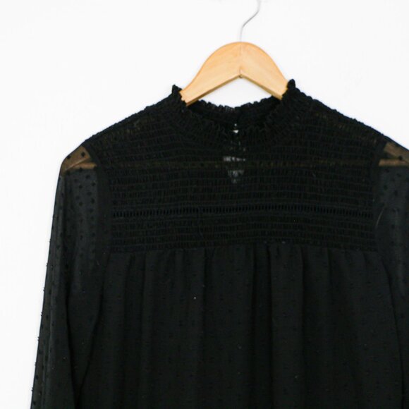 *Devoted Black Long Sheer Sleeve Mini Dress Lace - Picture 5 of 8